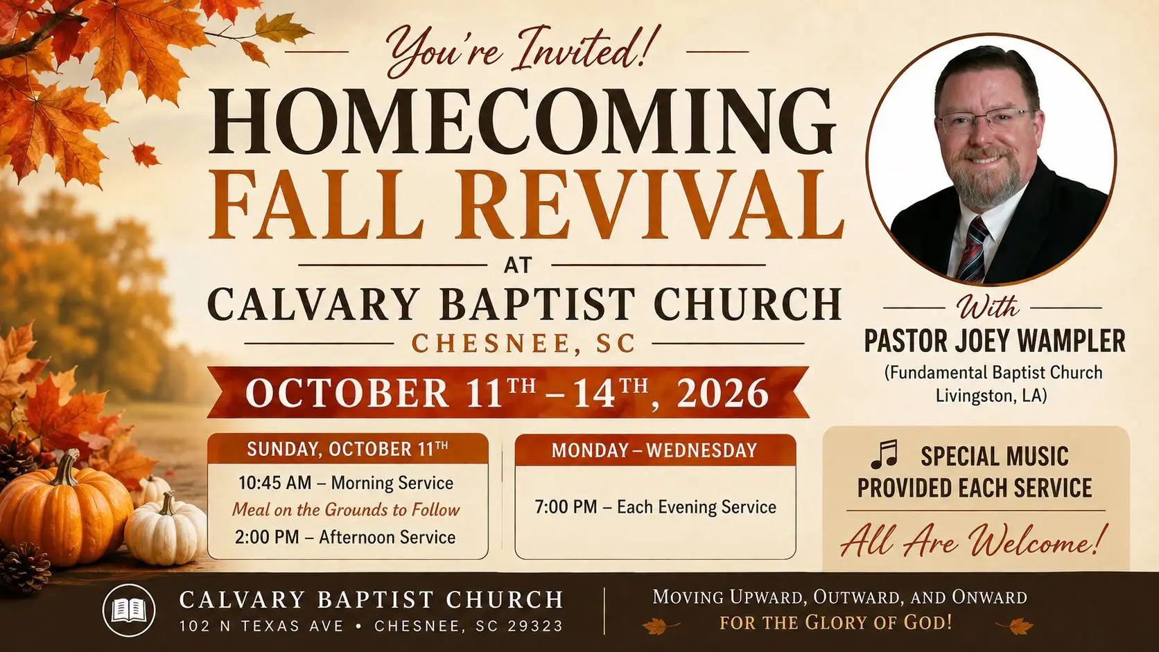 Read more about the article HOMECOMING FALL REVIVAL